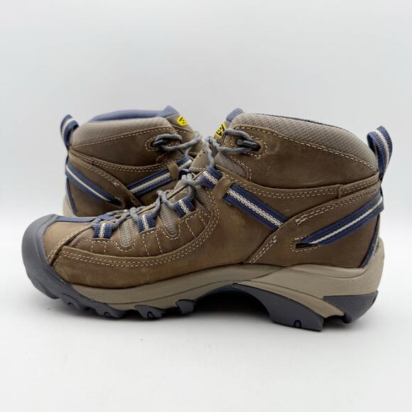 Keen Womens Targhee ll Mid Hiking Boot US 9.5 Brown Blue Waterproof Leather NWOB - Picture 7 of 12